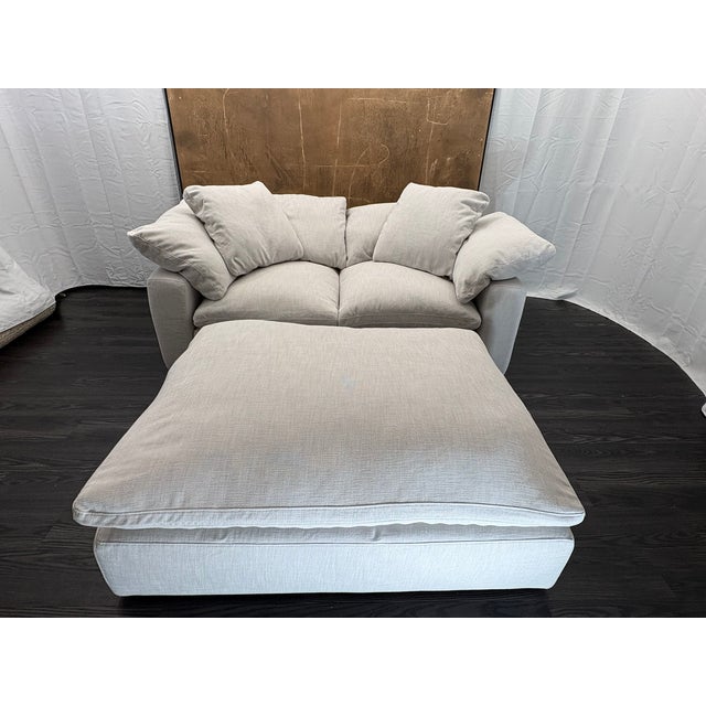 Rh Cloud Modular Sectional 3-Piece Configuration | Dove | Perennials® Performance Textured Linen Weave For Sale - Image 10 of 18