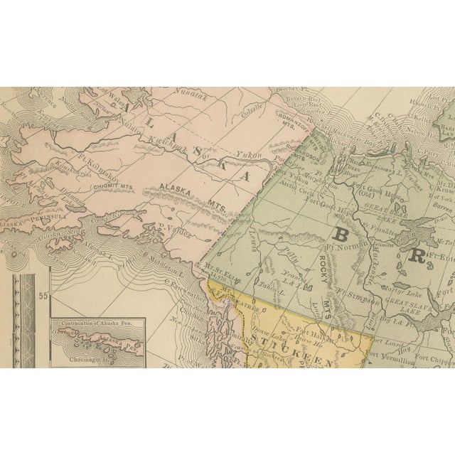 Antique Map of North America – Rand McNally, circa 1888 This antique map of North America, published by Rand, McNally &...