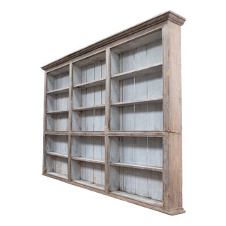 Large Antique French Painted Wooden Bookcase, 1830 For Sale