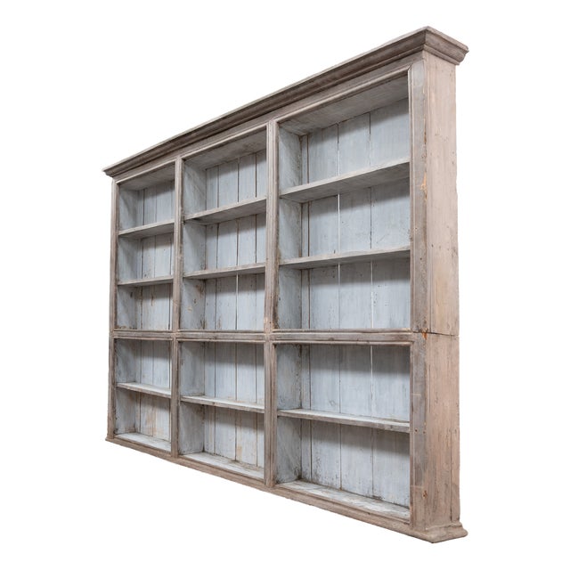Large Antique French Painted Wooden Bookcase, 1830 For Sale