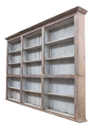 Large Antique French Painted Wooden Bookcase, 1830