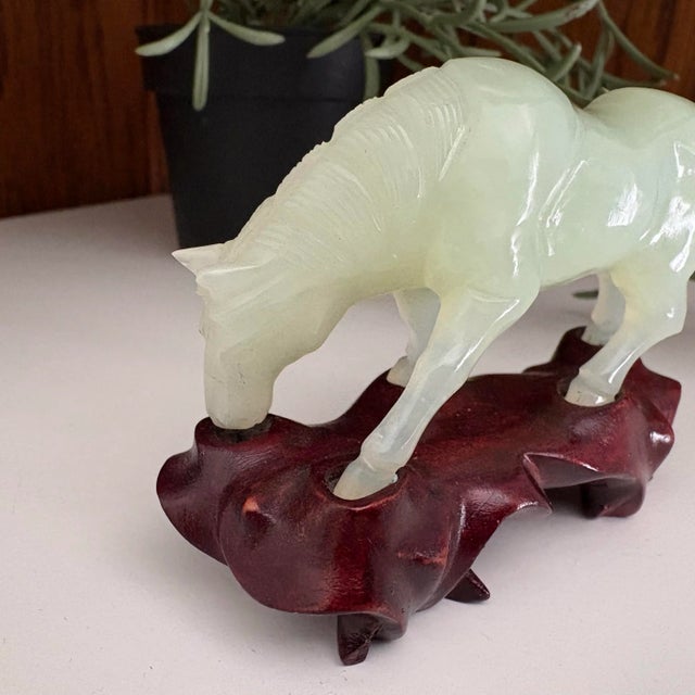 Pair of Jade Horse Sculptures For Sale - Image 4 of 10