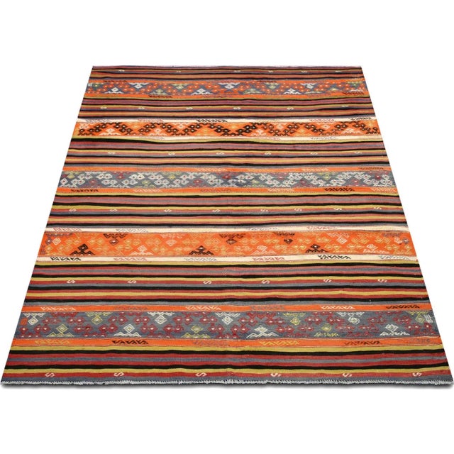 1960s 1960s Turkish Kilim For Sale - Image 5 of 6