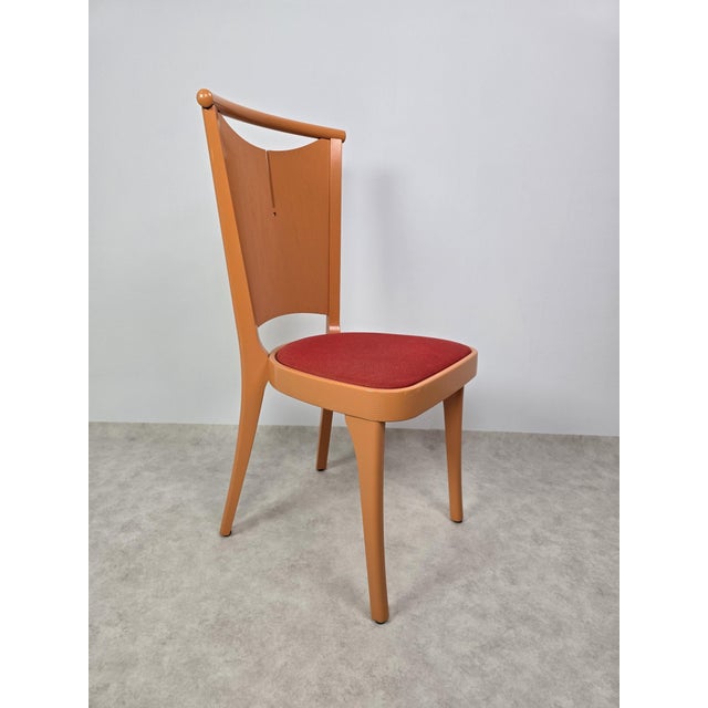 1980s Orange Chairs by Joamin Baumann for Baumann, Paris, 1970s, Set of 12 For Sale - Image 5 of 17
