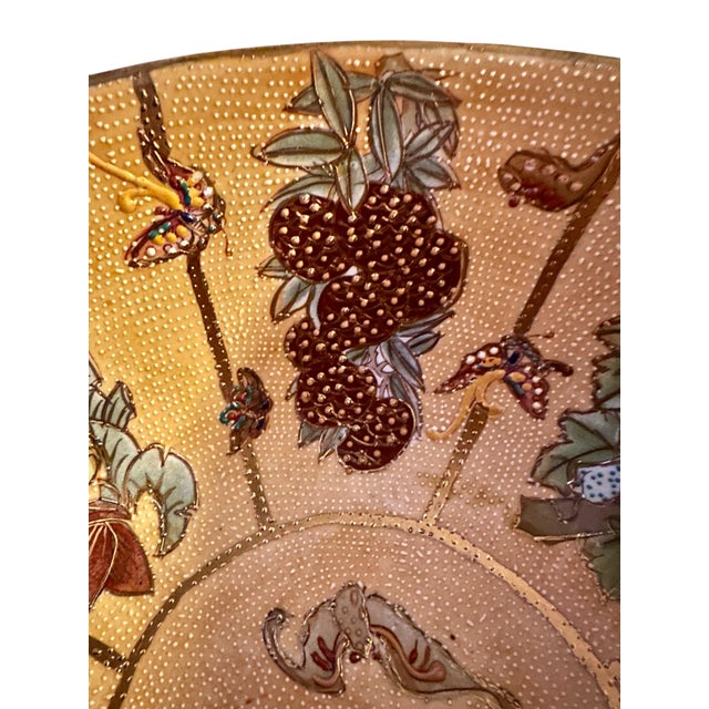 Mid 20th Century Vintage Oriental Moriage Rose and Fruit Porcelain Bowl For Sale - Image 5 of 12