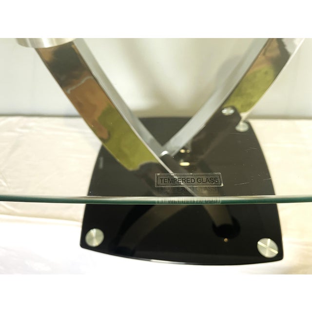 Glass and Chrome-Plated Metal Coffee Table from Temperet Glass, 2000s For Sale - Image 15 of 18