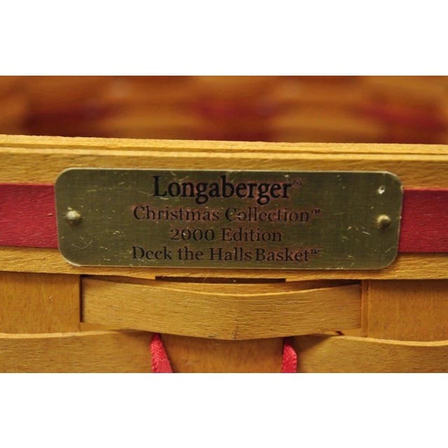 Vintage Longaberger Christmas Edition 2000 Edition Deck the Halls Basket W/ Lid For Sale - Image 4 of 12