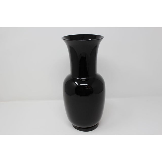 Contemporary Black Opalino Vase by Venini of Murano For Sale - Image 3 of 6