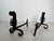 Pair of 1950s Cast Iron and Wrought Iron Andirons Representing a Belt For Sale - Image 9 of 12