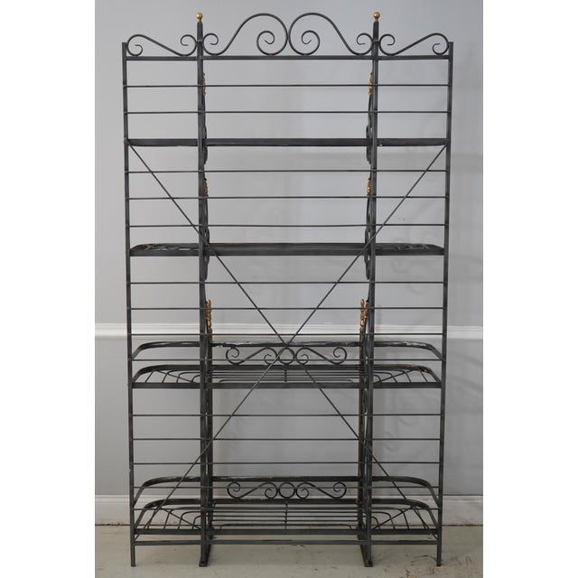 Charleston Forge Iron & Brass Large Bakers Rack For Sale - Image 16 of 16