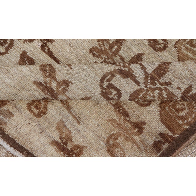 Unique Antique Turkish Konya Rug With All-Over Floral Pattern in Taupe and Brown For Sale - Image 11 of 12