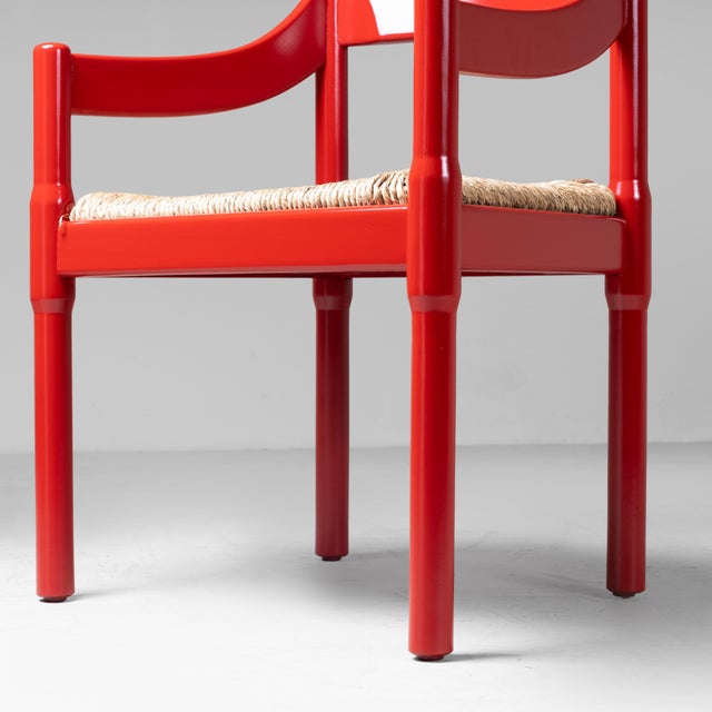Red Vintage Carimate Chairs by Vico Magistretti for Cassina, 1959, Set of 12 For Sale - Image 8 of 13