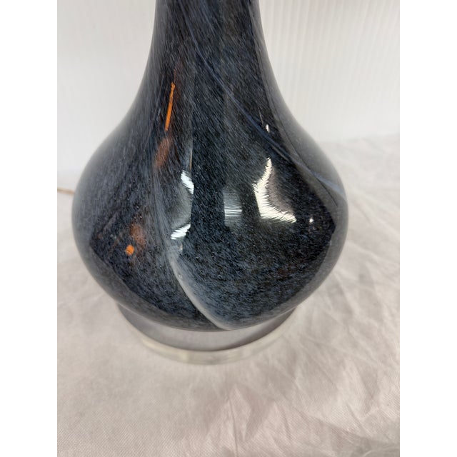 Long Neck Deep Blue Table Lamp For Sale - Image 4 of 12