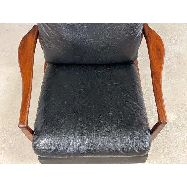 Black 1950s Milo Baughman Walnut Black Recliner Lounge Chair For Sale - Image 8 of 10