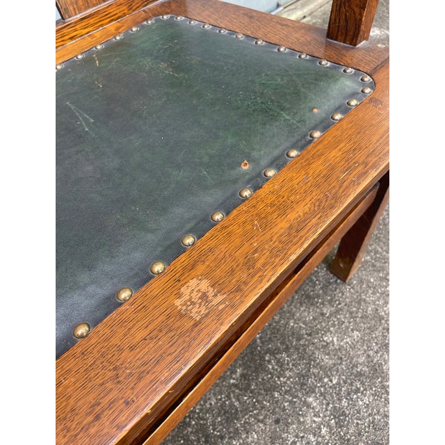 Late 19th Century Late 19th Century Antique Stickley Style Mission Oak Set - Seating for 5 For Sale - Image 5 of 12