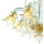 Ornate Clear and Gold-Leaf Murano Glass Floral Chandelier — Italian Design For Sale - Image 4 of 4
