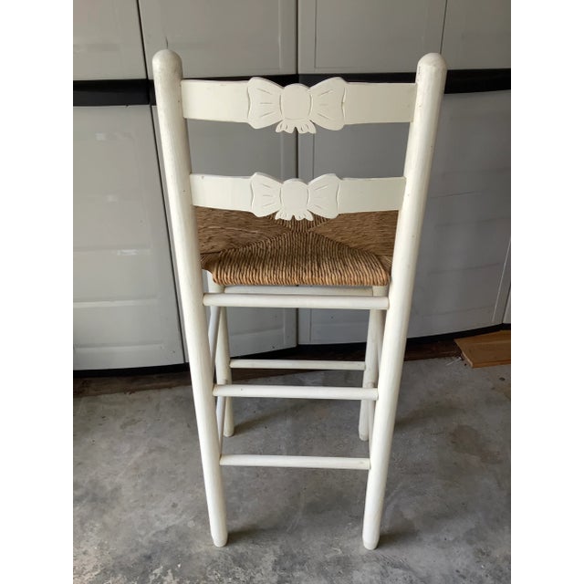 1980s Vintage Carved Bow Bar Stools - a Pair For Sale - Image 11 of 13