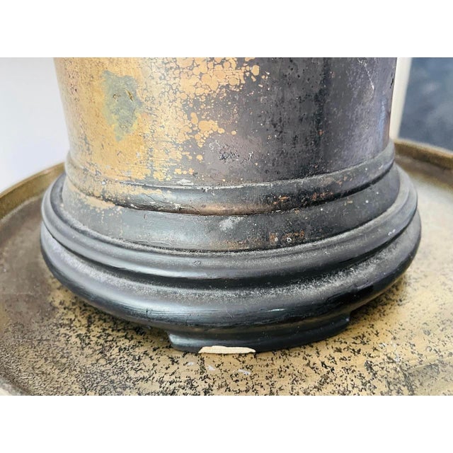 Mid 20th Century Vintage Heavy Brass Lamp For Sale - Image 5 of 12