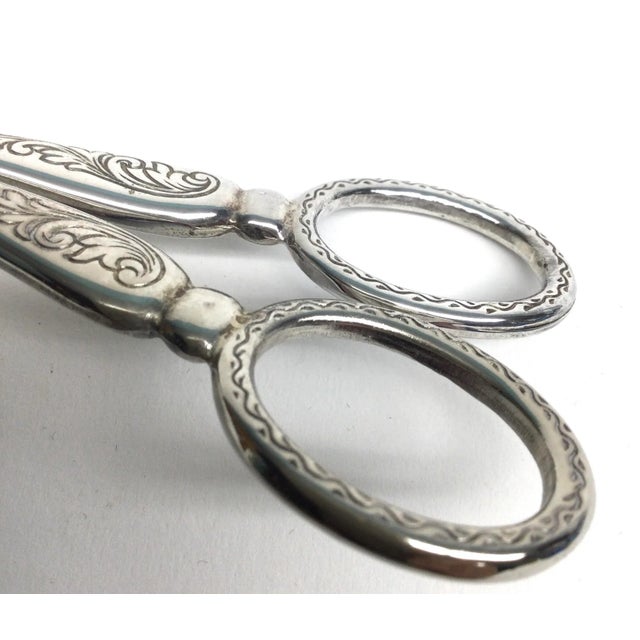 Metal Vintage Silver Plate Tongs For Sale - Image 7 of 11