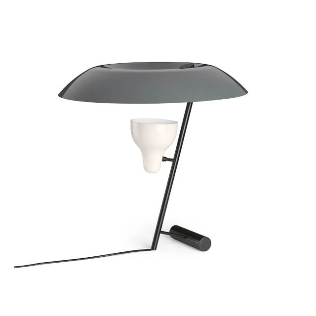 Metal Gino Sarfatti Model #548 Table Lamp in Gray and Burnished Brass For Sale - Image 7 of 7