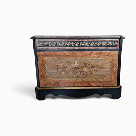 Vintage Chest of Drawers with Blockboard and Brass Inlays, 1950s For Sale - Image 14 of 14