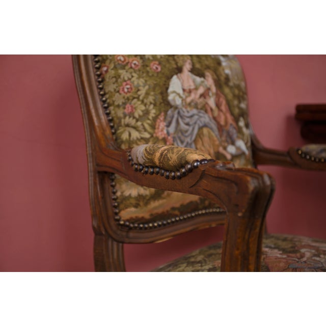 Armchairs Upholstered in Tapestry, Set of 2 For Sale - Image 6 of 11