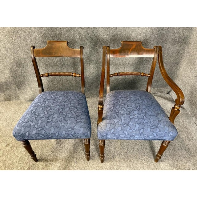 Set of 8 19th Century Solid Mahogany Turned Leg Dining Chairs For Sale - Image 10 of 14
