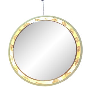 1960s Italian Backlit Wall Mirror With Shell Motif For Sale