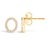 Contemporary 10K Yellow Gold 1/10 Cttw Diamond 'O' Initial Stud Earring For Sale - Image 3 of 5