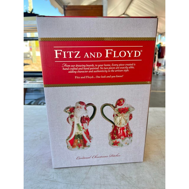 Vintage Fitz & Floyd St Nicholas Pitcher Ceramic Santa Claus For Sale - Image 9 of 11