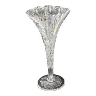 Art Nouveau Stevens & Williams Cut Crystal Tulipiere For Sale