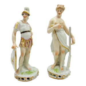 Pair, Edme Samson Porcelain Figure Models of Mars & Venus After Meissen