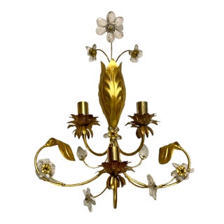 Large Gilded Murano Glass Sconce For Sale