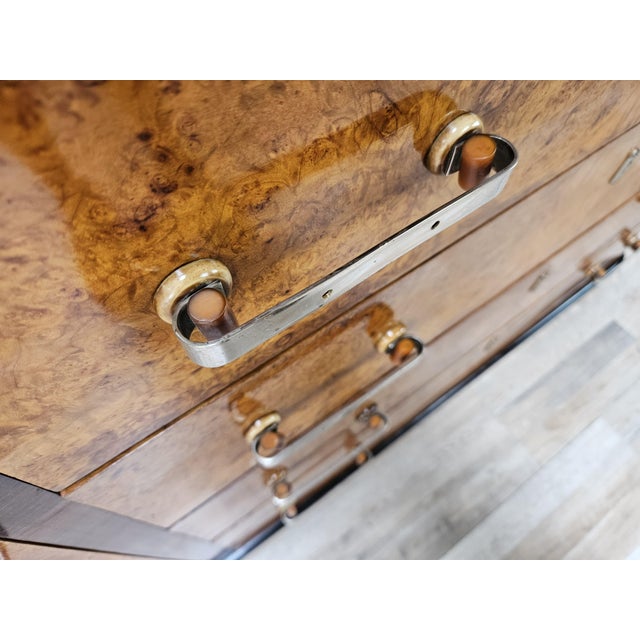 Art Deco Sideboard in Briar Root and Lacquered Wood with Glass Top, 1950s For Sale - Image 17 of 18