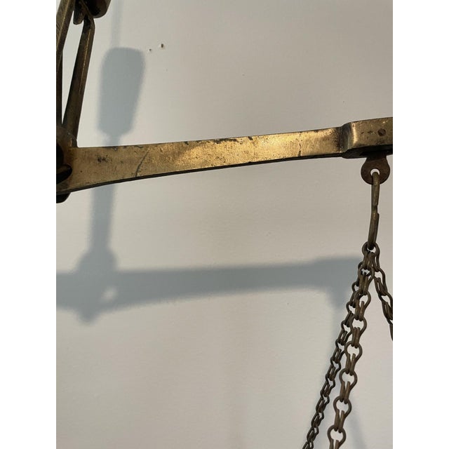 1918 Ottoman Empire Brass 16" Balance Scale — Crowned Anchor Maritime Guild Mark For Sale - Image 11 of 18