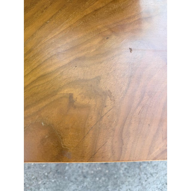 Mid-Century 2 Tier Walnut and Brass Accent Corner Table by Lane Furniture For Sale - Image 12 of 16