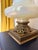 Oversized Vintage Hollywood Regency Opaline Glass Brass Cherub Table Lamps - A Pair For Sale - Image 4 of 9