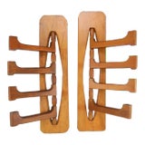 Vintage Scandinavian Solid Walnut Candle Wall Sconces With Swing Arms - a Pair For Sale