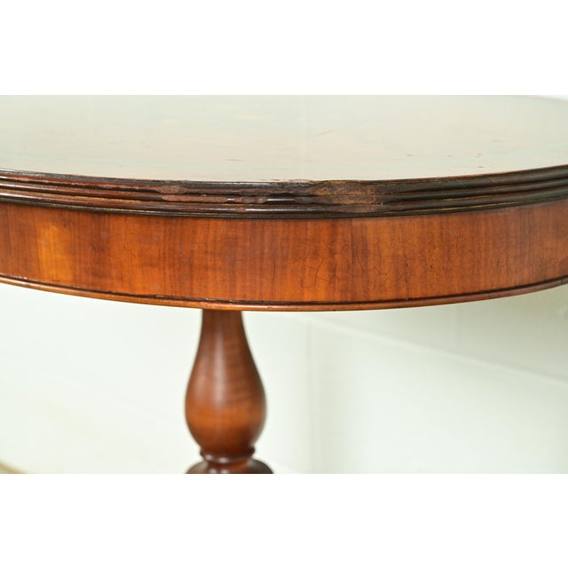 Wood Imperial Furniture Georgian Mahogany Pedestal Floral Painted Side Table or Tea Table, Circa 1940s For Sale - Image 7 of 12