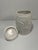 1970s Rare! Vintage White Ceramic Foo Dog Decorated Lidded Jar Made in Italy 7.5" For Sale - Image 5 of 11