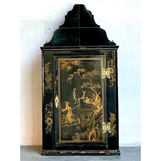Vintage Asian Chinoiserie Floating Corner Cabinet For Sale - Image 12 of 12
