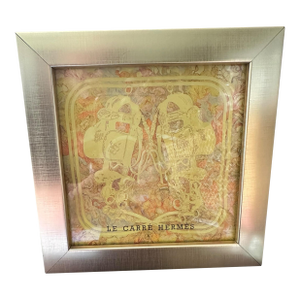 1990s Vintage Framed Authentic Original Hermès Art Advertisement Lithograph Featuring Hermès Art