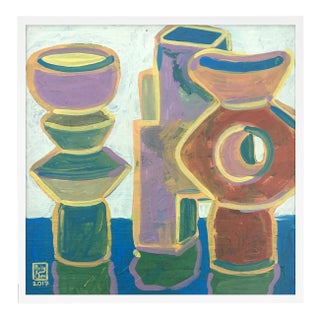 Building Blocks by Jelly Chen in White Framed Paper, Large Art Print For Sale