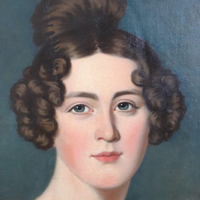 Unknown, Portrait of a Young Woman, Oil Painting on Canvas, Framed For Sale - Image 9 of 16