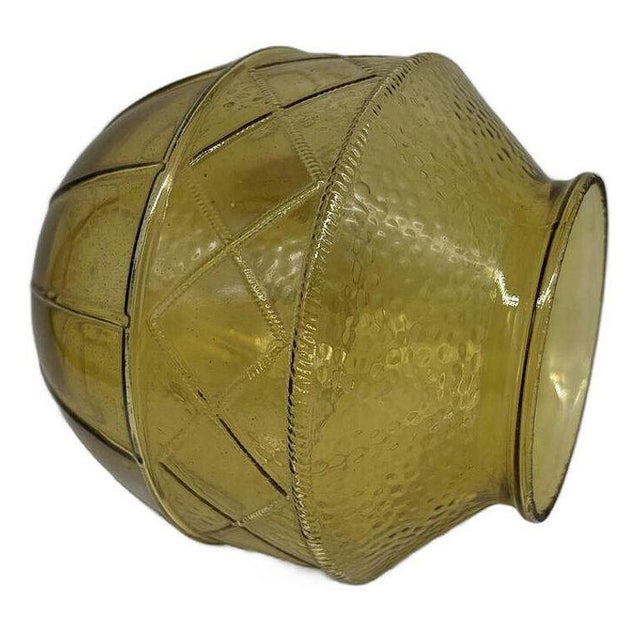 1960s Modern Mediterranean Style Yellow Amber Glass Globe For Sale - Image 4 of 6