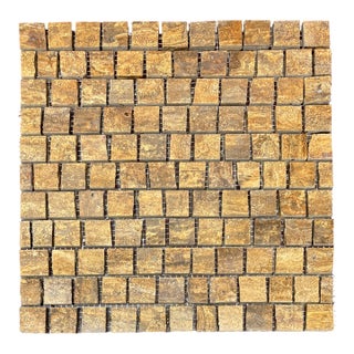Gold Travertine Polished Broken Tessere Mosaic For Sale