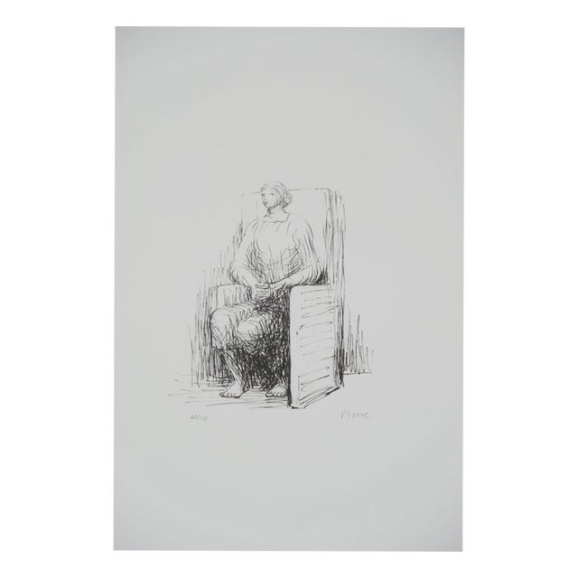 Henry Moore, Woman Sitting in an Armchair, Lithograph For Sale