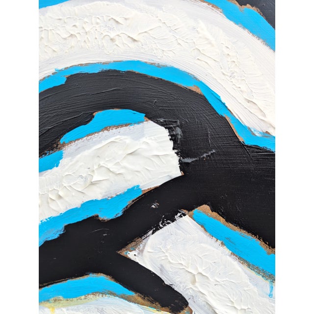 Paul Reeves "Codex" Contemporary Black, Blue & White Expressionist Abstract Gesture Painting, 2025 For Sale - Image 9 of 10