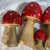 Red Set of 5 Red and White Carved Folk Art Mushrooms For Sale - Image 8 of 8