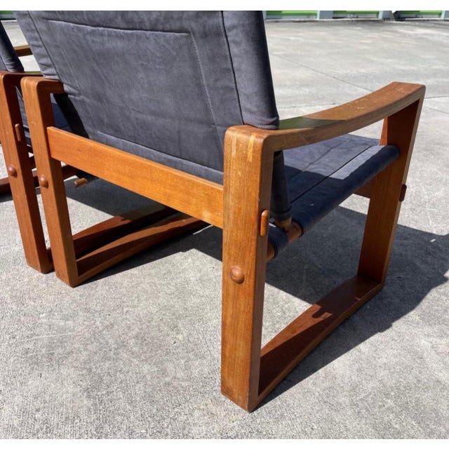 Safari Borge Jensen for Bernstorffsminde Møbelfabrik Teak Safari Chairs - A Pair For Sale - Image 3 of 12